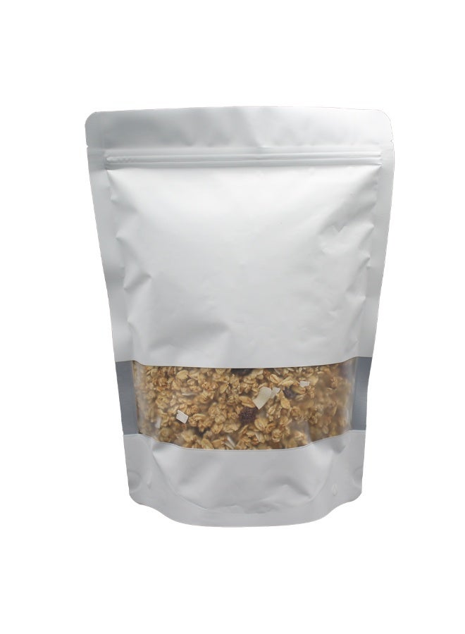 DCGPAC, White, with window, Zip Lock, Stand up, Pouches Resealable, Smell-Proof Pouches, Perfect for Food & Product Packaging 10Pcs/Pack (6in x 9in) (250-400g) - Image 1