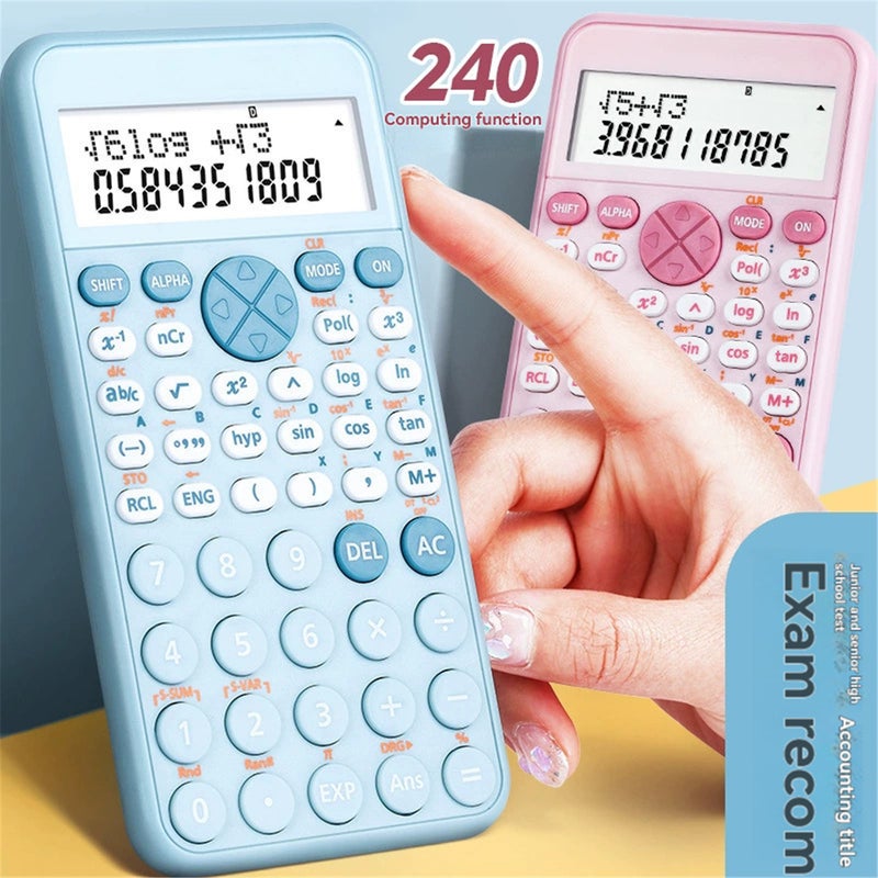 Portable Multi-functional Scientific Calculator with 2 Line Display 240 Functions Mathematics Calculating Tool for School Students Professionals Office Business Supplies - Image 3