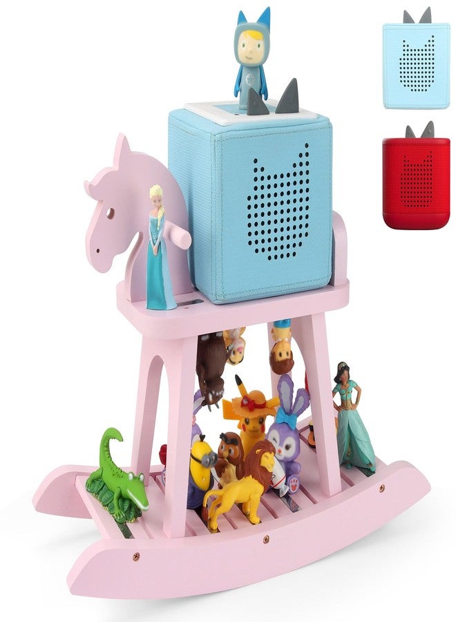 Taladad for Toniebox 2 and Toniebox 1 Tonie Shelf, Tonies Figures Tonies Storage,Magnetic Wooden Floating Shelves Compatible with Tonie Box Player Character (Pink, Horse) - Image 1