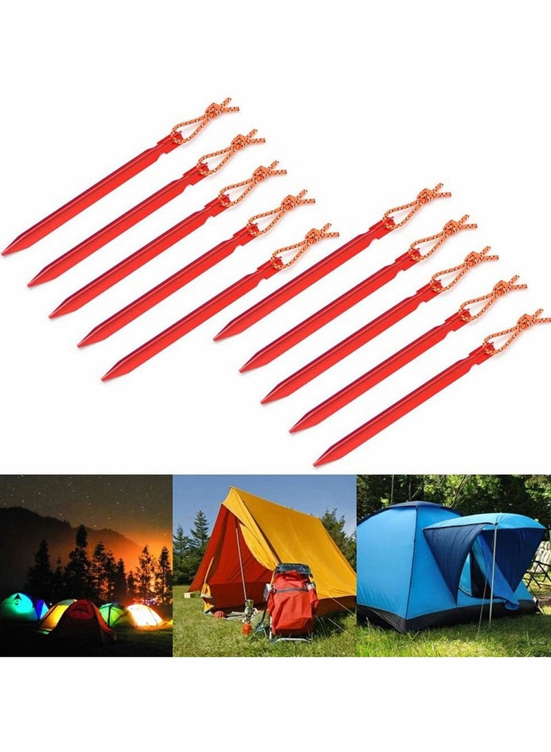 Y&D Aluminum Tent Stakes Pegs 10 Pack 7inch Outdoor Camping Stake and 4PC 4mm Reflective Guy Lines with Cord Adjustment Pouch Heavy Duty Lightweight  - Image 3