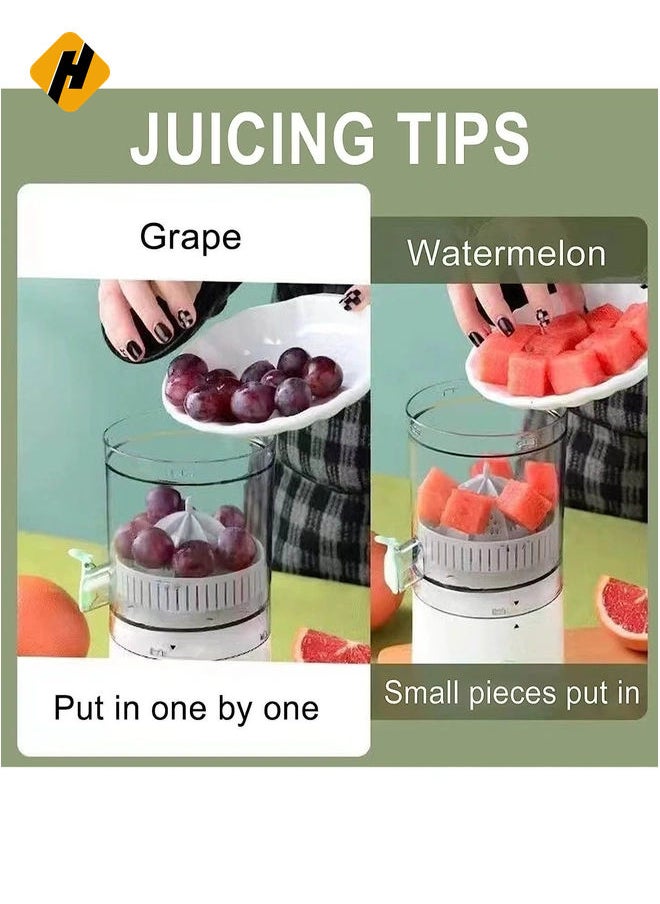 Portable Electric Citrus Juicer, Rechargeable Orange Juicer Squeezer, Household Small Citrus Juicer, Multifunctional Juicer Machines for Grapefruit Lime Pomegranate with USB