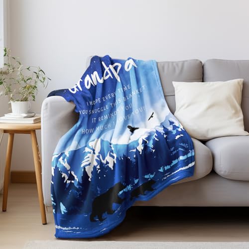 Yufrtck Fathers Day Grandpa Gifts, Best Birthday Gifts for Grandpa, Grandfather Birthday Presents from Granddaughter Grandson Grandchildren, Grandfather Gift Ideas Throw Blanket 60 x 50 Inch - Image 2