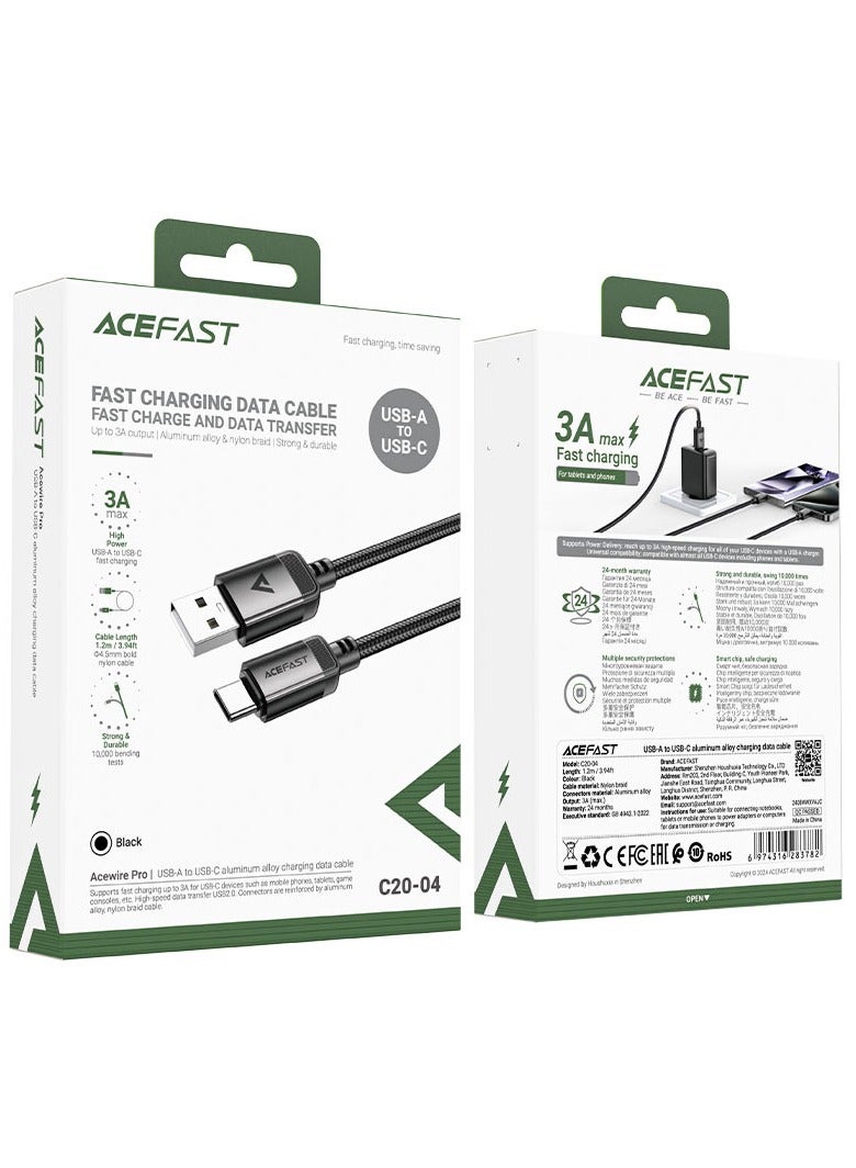 ACEFAST C20-04 USB-A to USB-C charging data cable. - Image 4