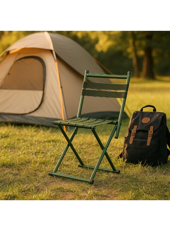 Panvil Portable Folding Chair with Strong Metal Frame & Striped Seat – Lightweight Foldable Chair for Home, Office, Camping & Outdoor Use - Image 2
