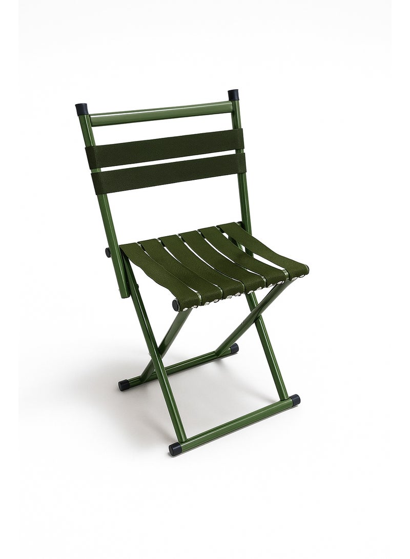 Panvil Portable Folding Chair with Strong Metal Frame & Striped Seat – Lightweight Foldable Chair for Home, Office, Camping & Outdoor Use - Image 1