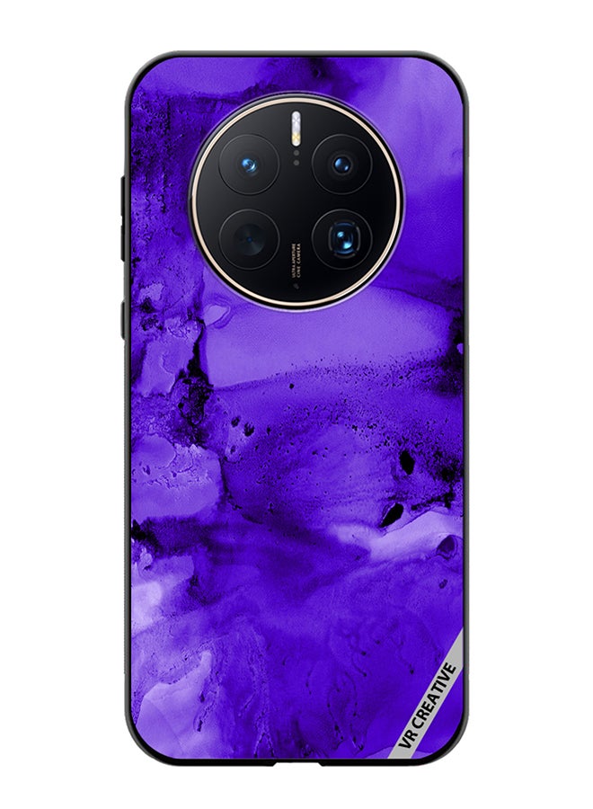 VR CREATIVE Protective Case Cover For Huawei Mate 50 Pro Violet Alcohol Ink Wash Texture On White Paper Design Multicolour - Image 1