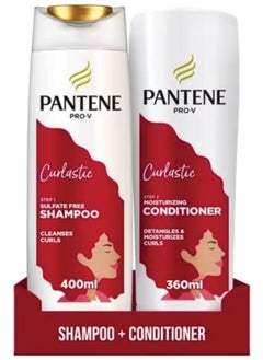 Pantene Pro-V Curlastic Sulfate Free Shampoo 400ml and Moisturizing Conditioner 360ml