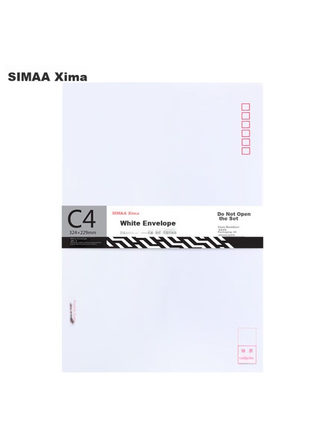 Simaa [Lowest Price Online] Simaa No. 9 White A4 Large Envelope, 40 Sheets/Pack File Folder, Standard Postal Envelope 324*229Mm, Salary Envelope Invoice Folder, 6545 - Image 1