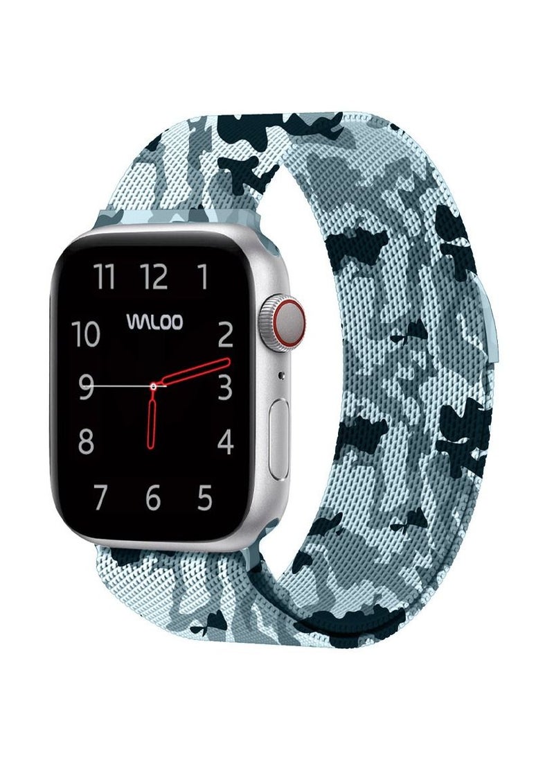 Generic - Apple Watch Milanese Loop Stainless Steel Mesh Band 38mm 40mm 41mm iWatch Series 7/6/SE/5/4/3/2/1 Magnetic Replacement Strap Grey Camouflage - Image 1