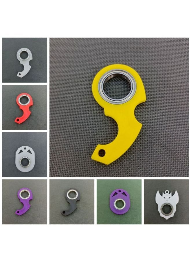Generic - Noctilucent Keychain Fidget Spinner Relieve Boredom Light Trendy Fingertip Spinning Keyring Anti-Anxiety Portable-Color:New Red 7.3g - Image 1