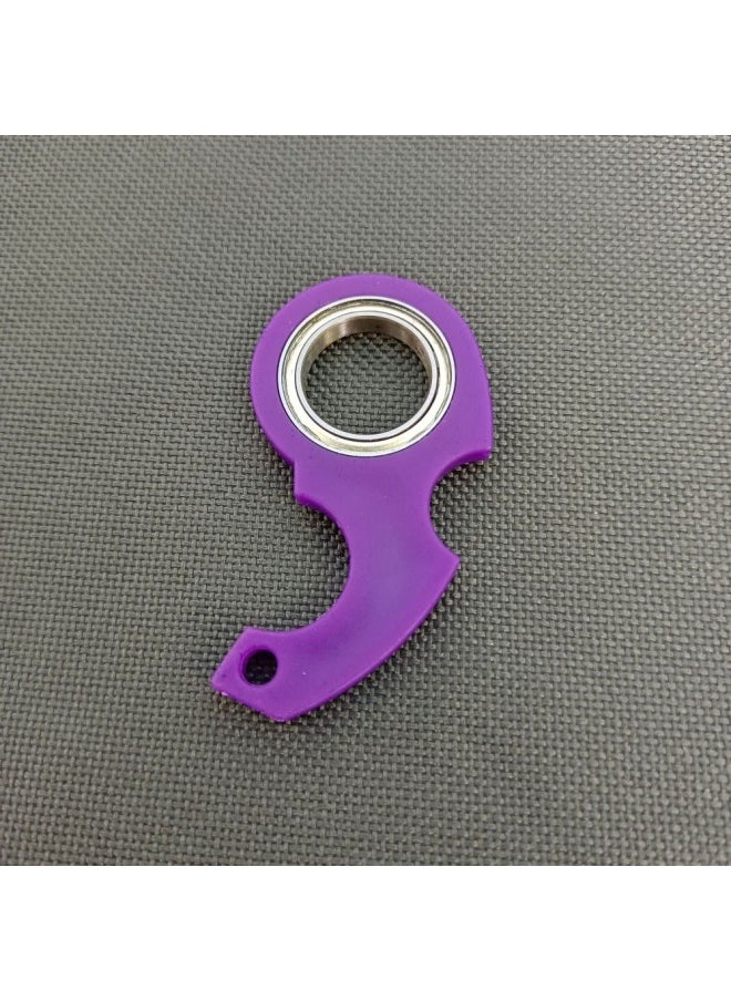Generic - Noctilucent Keychain Fidget Spinner Relieve Boredom Light Trendy Fingertip Spinning Keyring Anti-Anxiety Portable-Color:New Red 7.3g - Image 1