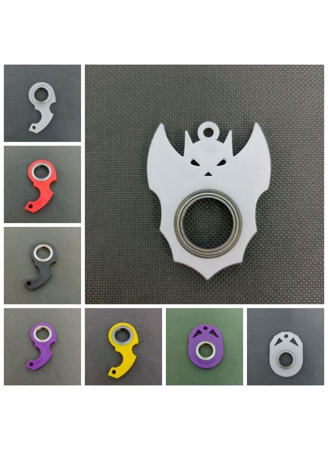 Generic - Noctilucent Keychain Fidget Spinner Relieve Boredom Light Trendy Fingertip Spinning Keyring Anti-Anxiety Portable-Color:New Red 7.3g - Image 1