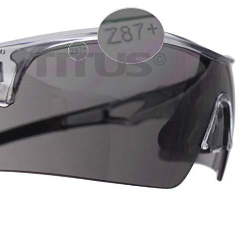 TITUS G20 All Sport Safety Glasses Shooting Eyewear Motorcycle Protection ANSI Z87+ Compliant (Grey Frame - Clear Lens - With Fitted Hard Case) - Image 2