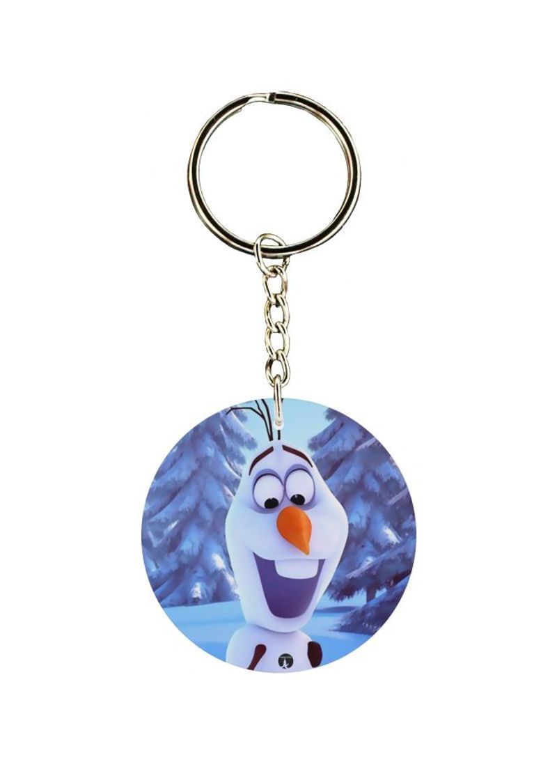 Double Sided Cartoon Face Printed Keychain