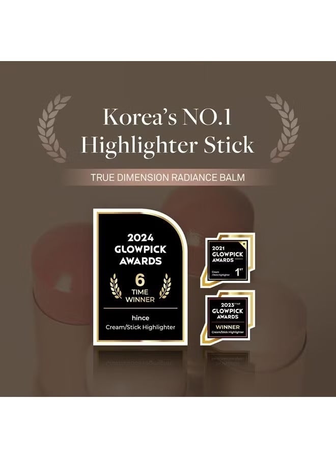 hince True Dimension Radiance Balm 10g - Natural Shimmer Glow Face Highlighter Stick Glow Balm Korean Blush Transparent Color Skin Tone Slim Fitting Texture, Multi Makeup Stick (1, CLEAR, TP001) - Image 3