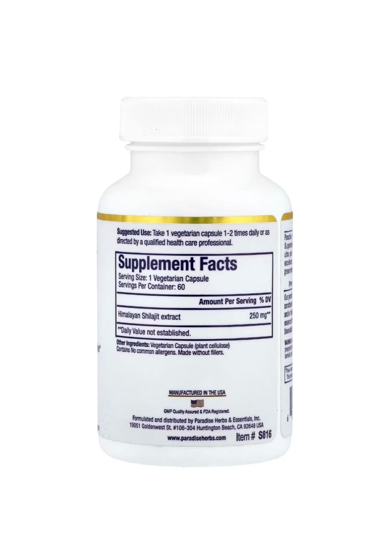 بارادايس مستخلص شيلاجيت 250 ملجم 60 كبسولة نباتية - Image 2