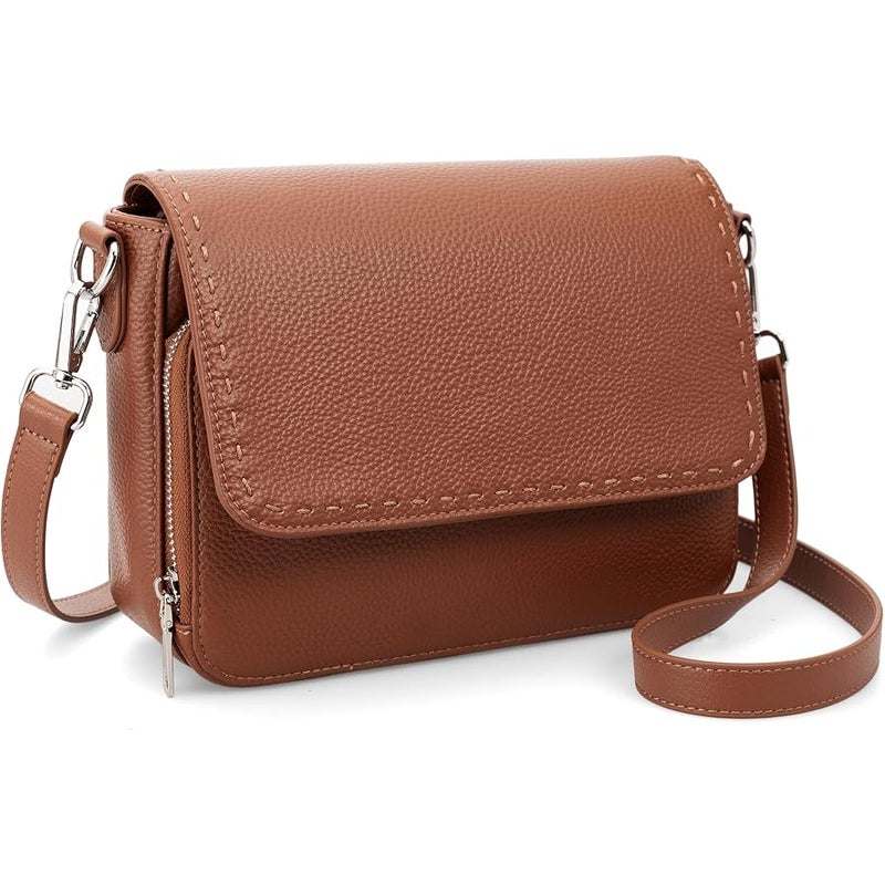 بيفن befen Genuine Leather Crossbody Bags for Women Medium Purse with Built in RFID Wallet Womens Soft Cross Body Purse - Image 1