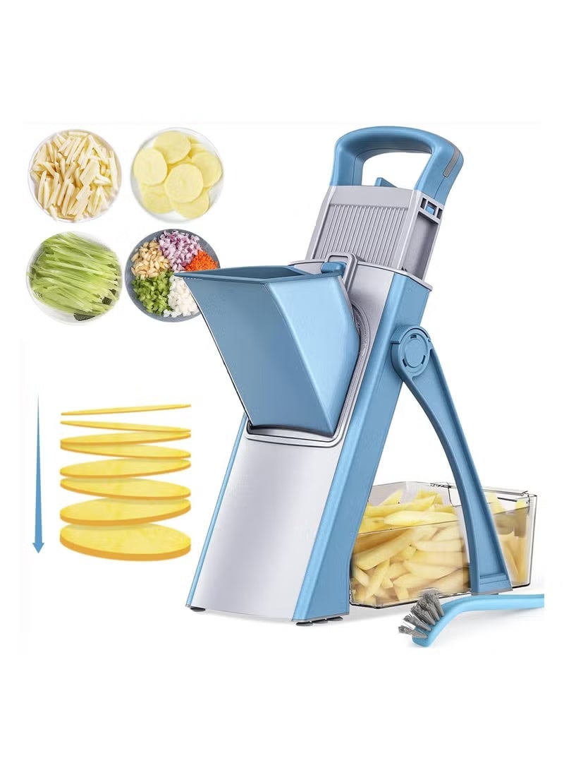 Vegetable Chopper, Safe Mandoline Slicer With Adjustable Thickness,Onion Chopper, Multifunctional Vegetable Cutter Slicer Dicer For Potato Tomato,Faster Kitchen Salad Chopper With Container - Image 1