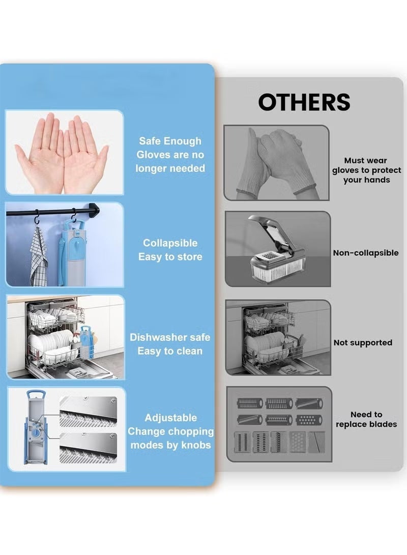 Vegetable Chopper, Safe Mandoline Slicer With Adjustable Thickness,Onion Chopper, Multifunctional Vegetable Cutter Slicer Dicer For Potato Tomato,Faster Kitchen Salad Chopper With Container - Image 2