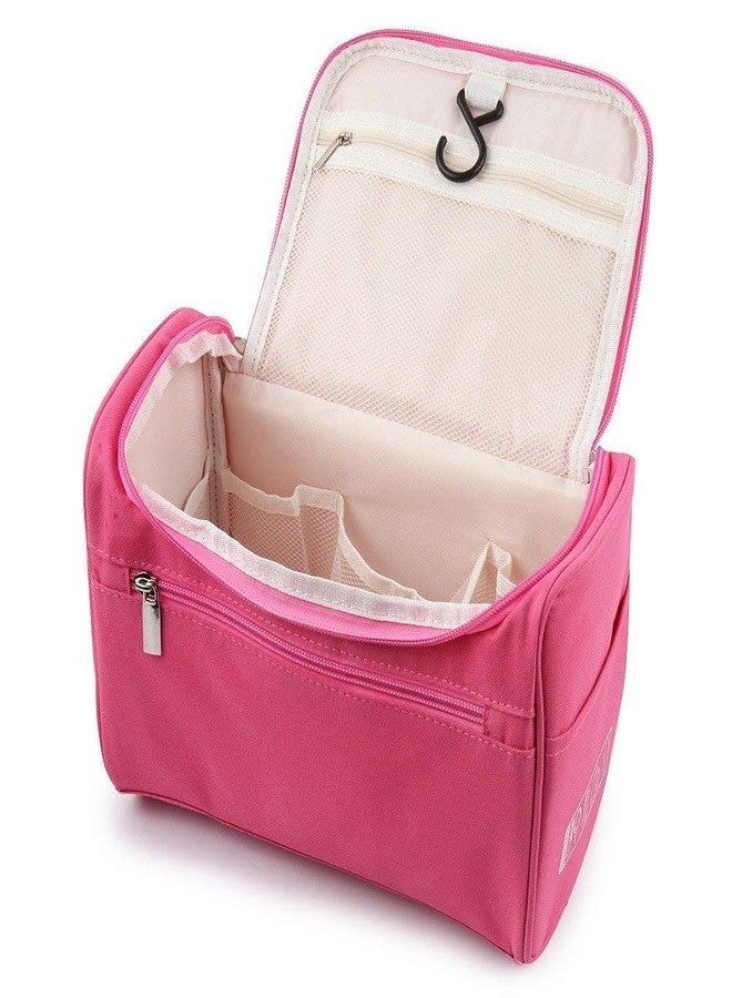 Clopic - Travel Toiletry Kit Bag Cosmetic Bag with Hook for Travel, Makeup Organiser, Cosmetic Pouch, Household Grooming Kit, Makeup Bag for Women (Pink) - Image 1