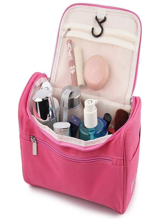 Clopic - Travel Toiletry Kit Bag Cosmetic Bag with Hook for Travel, Makeup Organiser, Cosmetic Pouch, Household Grooming Kit, Makeup Bag for Women (Pink) - Image 3