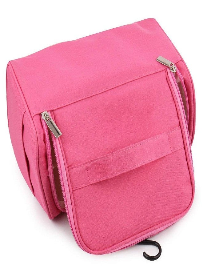 Clopic - Travel Toiletry Kit Bag Cosmetic Bag with Hook for Travel, Makeup Organiser, Cosmetic Pouch, Household Grooming Kit, Makeup Bag for Women (Pink) - Image 4