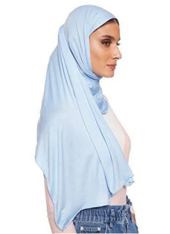 SHOPI - Jersey Stretch Hijab Light Blue - Image 1