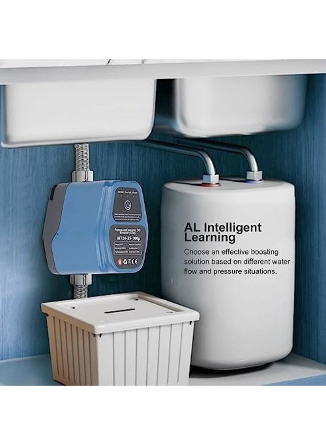Water Pressure Booster Pump, 100W 24V Automatic Intelligent Sensing Domestic Water Booster Pump, 25L/min, Water Heater Booster Pump for Kitchen Faucet, Shower Hot Water - Image 2