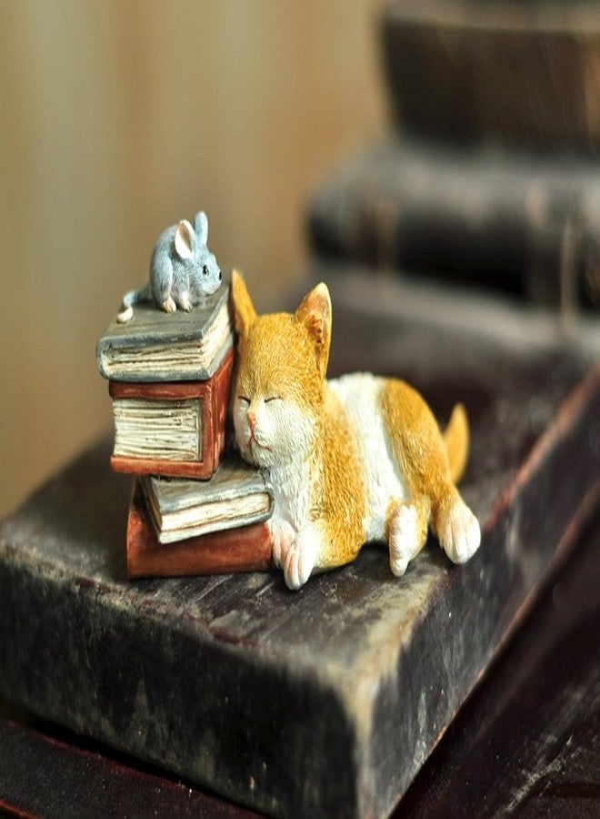 Top Collection Enchanted Story Garden Kitten Napping on Books Trinket Box and Ring Holder Outdoor Decor - Image 2