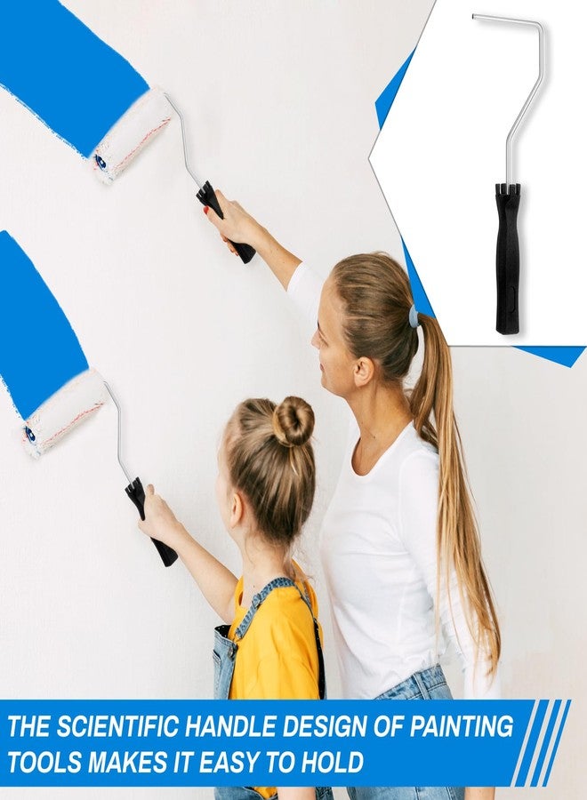 Tobeelec 12 Pcs 4 Inch Mini Roller, 12 Inch Frame Paint Roller Fiberglass Roller Tool Painting Roller Frame Roller Paint Brush Painting Supplies for Wall House Homes - Image 5