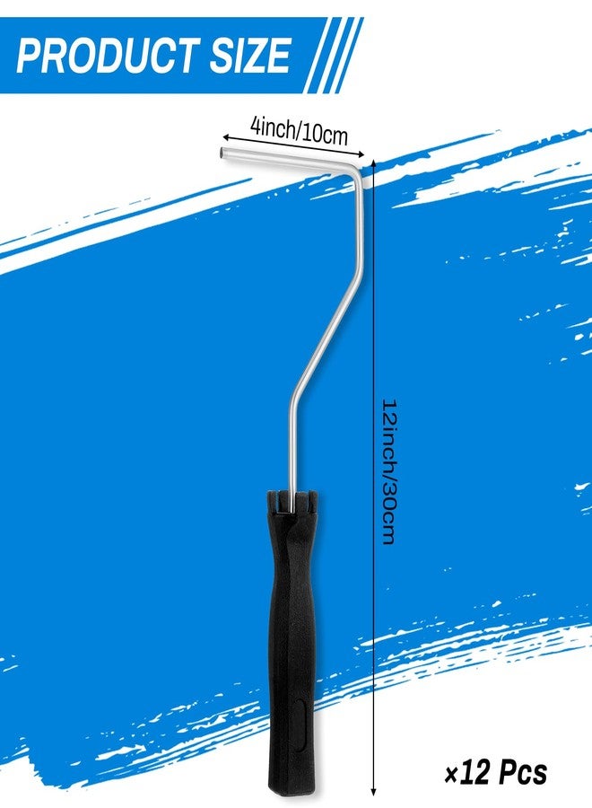 Tobeelec 12 Pcs 4 Inch Mini Roller, 12 Inch Frame Paint Roller Fiberglass Roller Tool Painting Roller Frame Roller Paint Brush Painting Supplies for Wall House Homes - Image 3