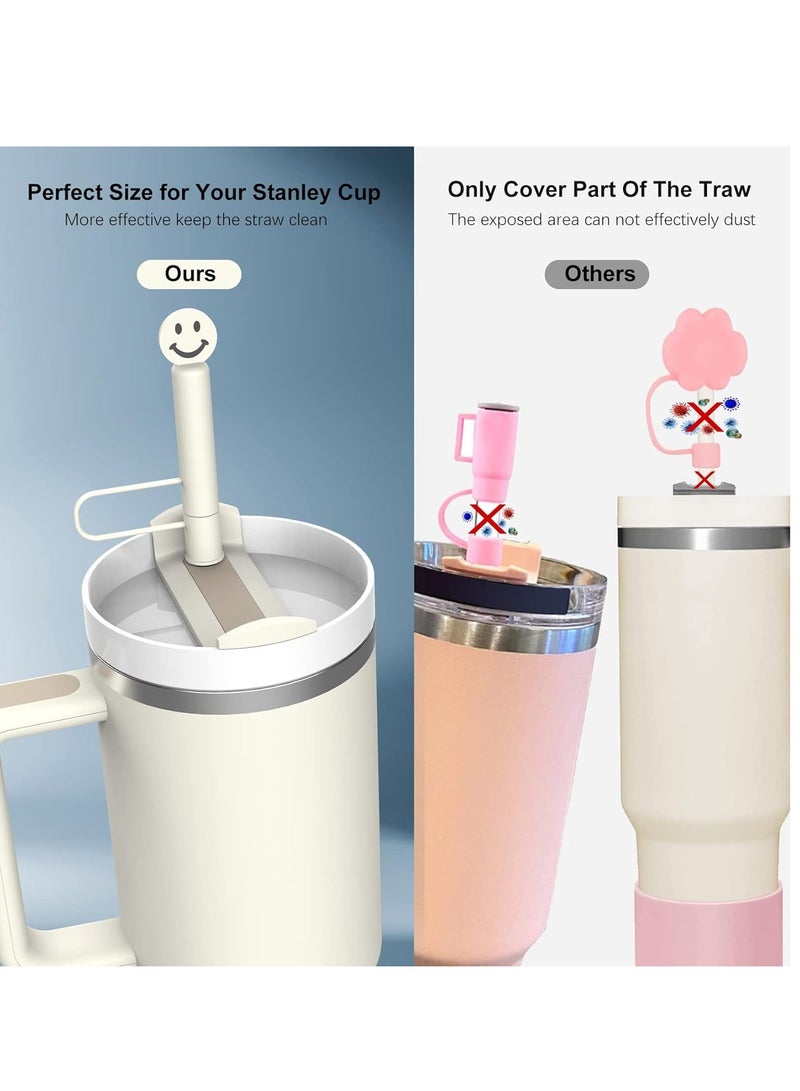 Straw Cover Cap for Stanley 30&40 Oz Tumbler with Handle,4Pcs Silicone Reusable Straw Covers, Anti-dust Straw Tip Topper,Straw Covers for 0.39in/10mm Straws  - Image 2