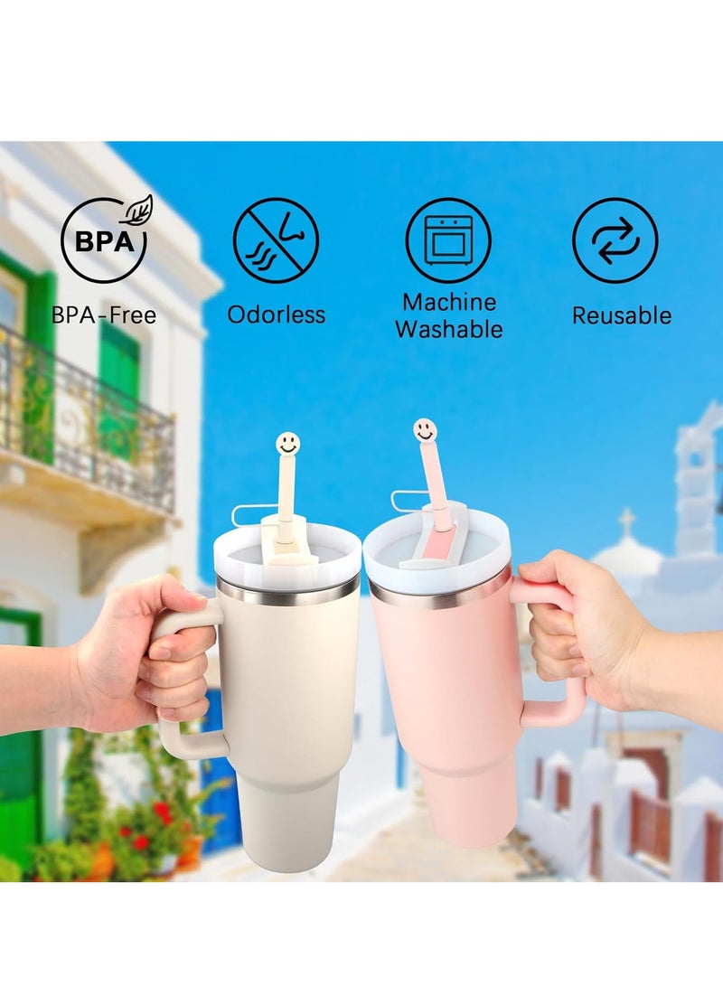 Straw Cover Cap for Stanley 30&40 Oz Tumbler with Handle,4Pcs Silicone Reusable Straw Covers, Anti-dust Straw Tip Topper,Straw Covers for 0.39in/10mm Straws  - Image 5