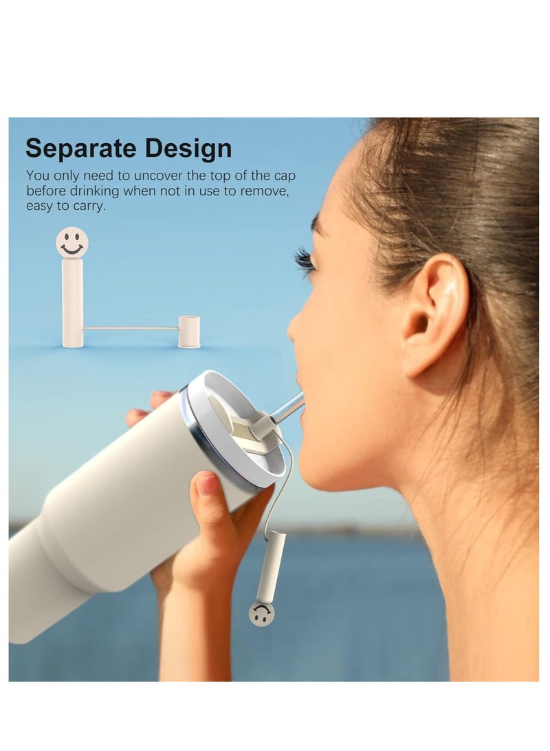 Straw Cover Cap for Stanley 30&40 Oz Tumbler with Handle,4Pcs Silicone Reusable Straw Covers, Anti-dust Straw Tip Topper,Straw Covers for 0.39in/10mm Straws  - Image 3