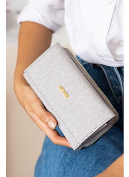 Just Polo Women's Gray Wallet & Card Holder JP0001  - Image 1