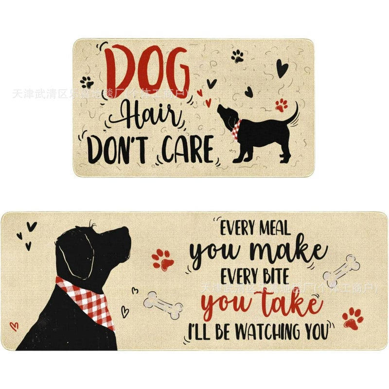 Kitchen Floor Mat Two-Piece Set Kitchen Decorative Mat Stain-Resistant Foot Mat Kitchen Drain Mat Entrance Door Mat - Image 1