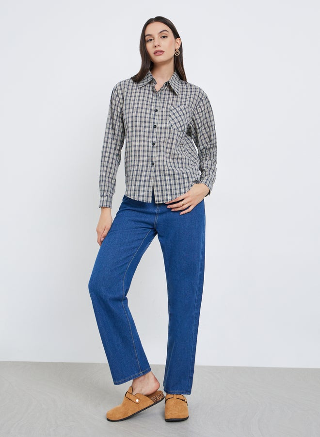 Styli Multi Plaid Long Sleeve Shirt - Image 2