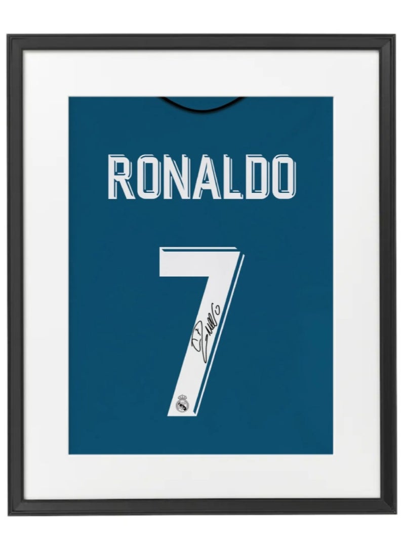 Boomah Accessories Cristiano Ronaldo Real Madrid Autographed Jersey - Framed Poster 50x40cm - CR7 -Football Memorabilia, Soccer Collectible, Gift for Fans
