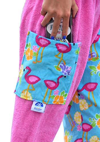 Paradise Towelwear Towel Pants for Swimmers – Cotton Terry Towel Pants – Beach Coverup – Resort Wear – Swim wear Pink - Image 5