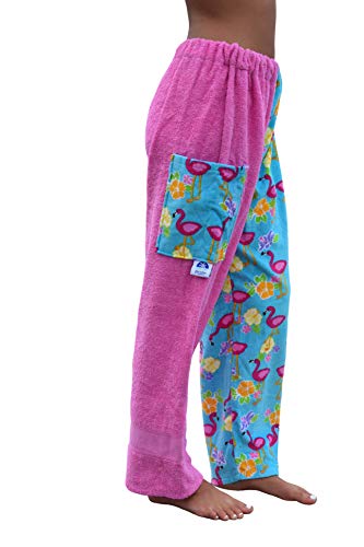 Paradise Towelwear Towel Pants for Swimmers – Cotton Terry Towel Pants – Beach Coverup – Resort Wear – Swim wear Pink - Image 4