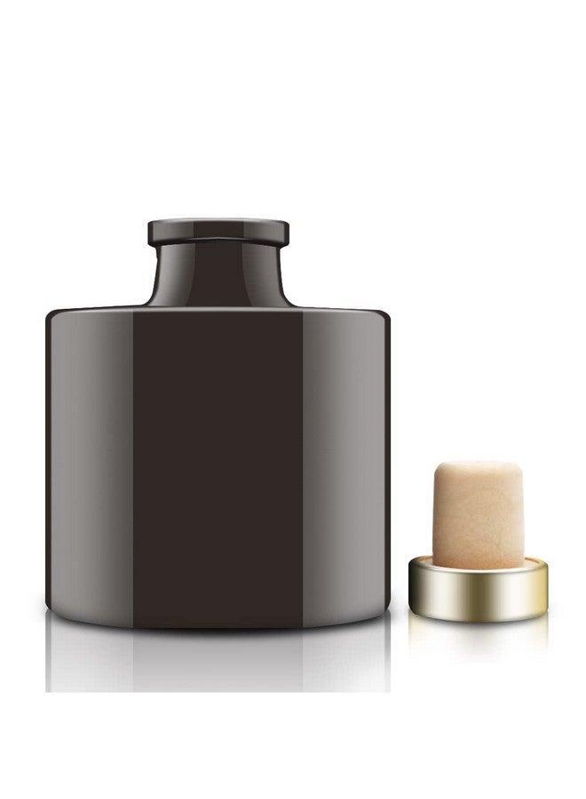 Feel Fragrance Feel Fragrance Black Glass Diffuser Bottles Round Diffuser Jars with Gold Caps Set of 4 - 2.95 inches High, 100ml 3.4ounce. Fragrance Accessories Use for DIY Replacement Reed Diffuser Sets.  - Image 5