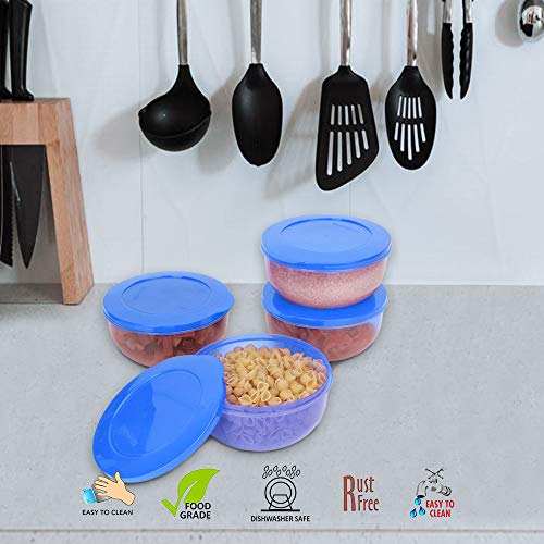 Cutting EDGE 900ml Eco-Storage Plastic Container & Organizer Set of 4 for Kitchen, Refrigerator, Lunch & Food Storage (Light Blue) - Image 2