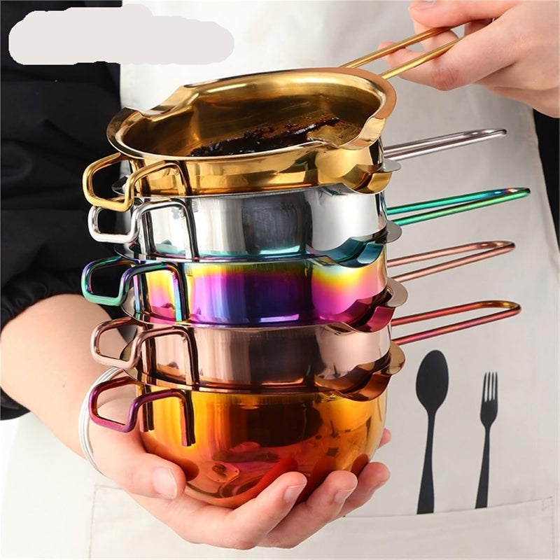 Stainless Steel Double Boiler Pot Melting Bowl 400ML Stainless Steel Chocolate Melting Bowl Butter Heating Pan Milk Boiler DIY Kitchen Utensil(Color 4) - Image 5
