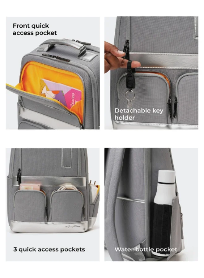 Mokobara The Terra Work Backpack 25 Litre Premium Nylon 16" Unisex Laptop Backpack (Reflection Day), Silver