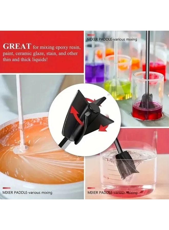 5Pcs Black Epoxy Resin Mixing Paddle Set For DIY Crafts Paint Projects - Image 4