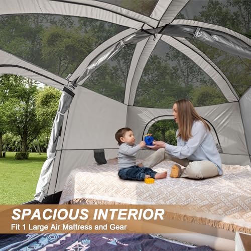 Castle Unicorn 4-6 Person Camping Tent, Large Family Cabin Tents with Porch & Rainfly, Double Layer Waterproof Glamping Tent with 2 Rooms 2 Doors, Portable Big Tents for Outdoor Camping Hiking Party - Image 3