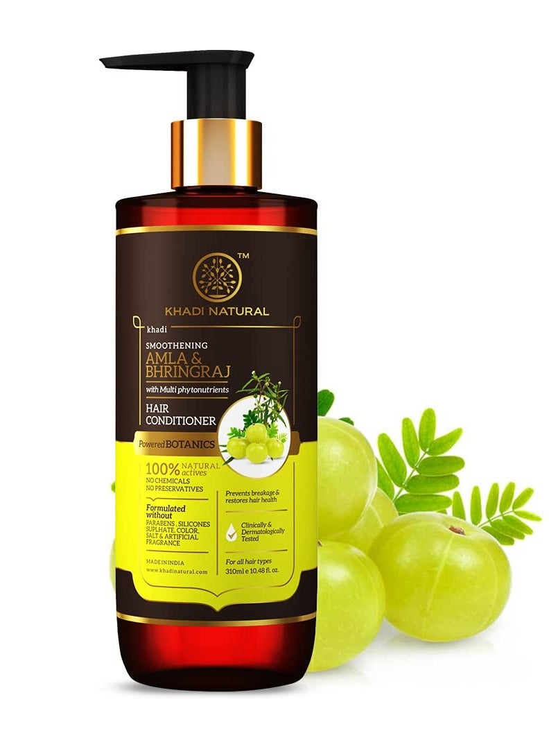 KHADI NATURAL Amla and Bhringraj Hair Conditioner Frizz Free Hair Improves Texture Control Hair Fall POWERED BOTANICS 310ml - Image 1