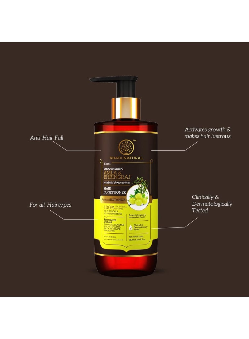 KHADI NATURAL Amla and Bhringraj Hair Conditioner Frizz Free Hair Improves Texture Control Hair Fall POWERED BOTANICS 310ml - Image 2