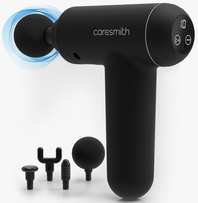 CARESMITH Charge Boost Max Massage Gun with Touch Screen Display | Massage Machine for Body Pain | Massager with 10 Speeds, Black - Image 1