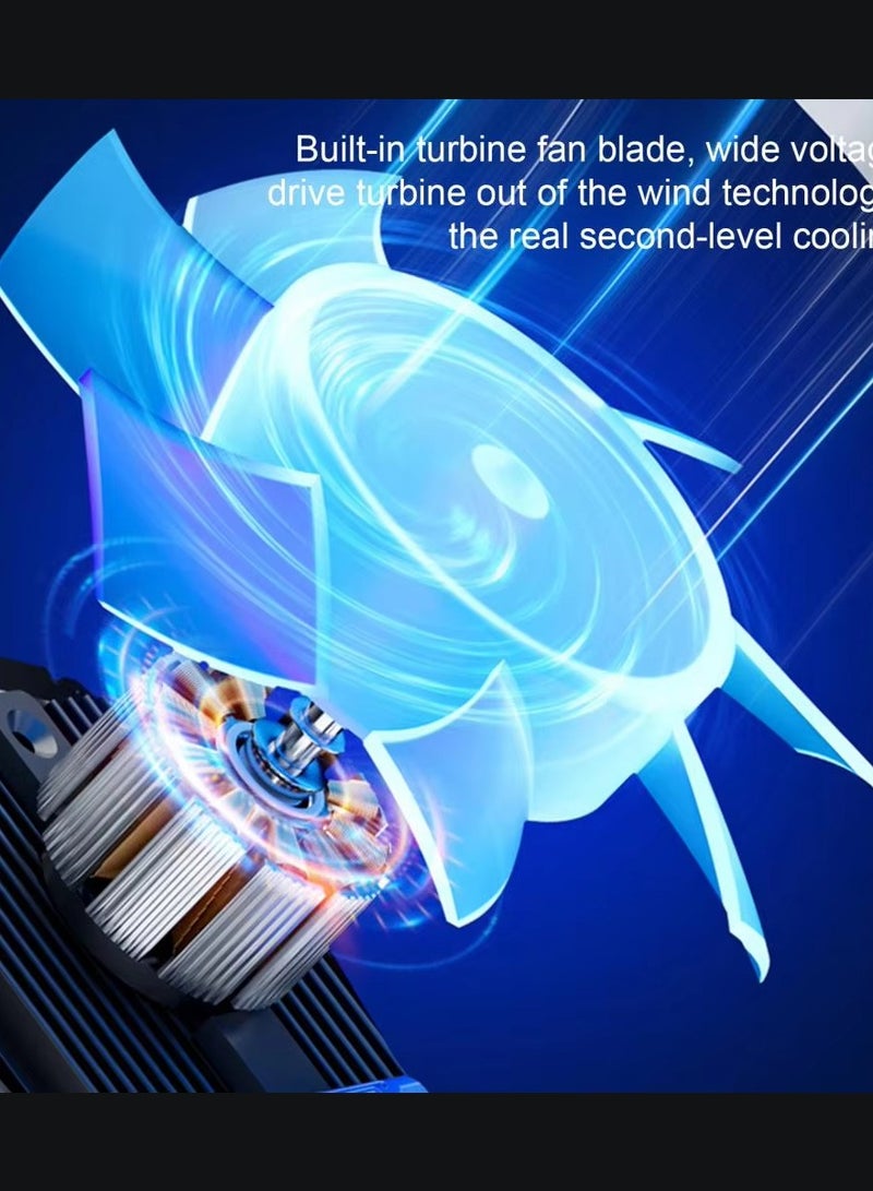 DIGI CORE AL07 Mobile Phone Cooling Fan Dual Gears Two Speed Modes Game Phone Cooler Silent Radiator LED Lights Adjustable Portable Heat Sink Semiconductor USB Phone Radiator For All Smartphones Radiator Cooler  - Image 5